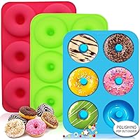 Walfos Silicone Donut Mold - Non-Stick Silicone Doughnut Pan Set, Just Pop Out! Heat Resistant, Make Perfect Donut Cake Biscu