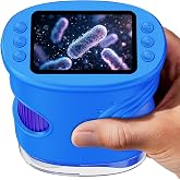 SEEKID Microscope for Kids 200-1000X, STEM Toy Science Kit for Kid(Blue) | Handheld Digital Microscope, 2" IPS Screen, 4K HD Camera 200+ Photo Storage for Girls Boys Child Birthday Gifts