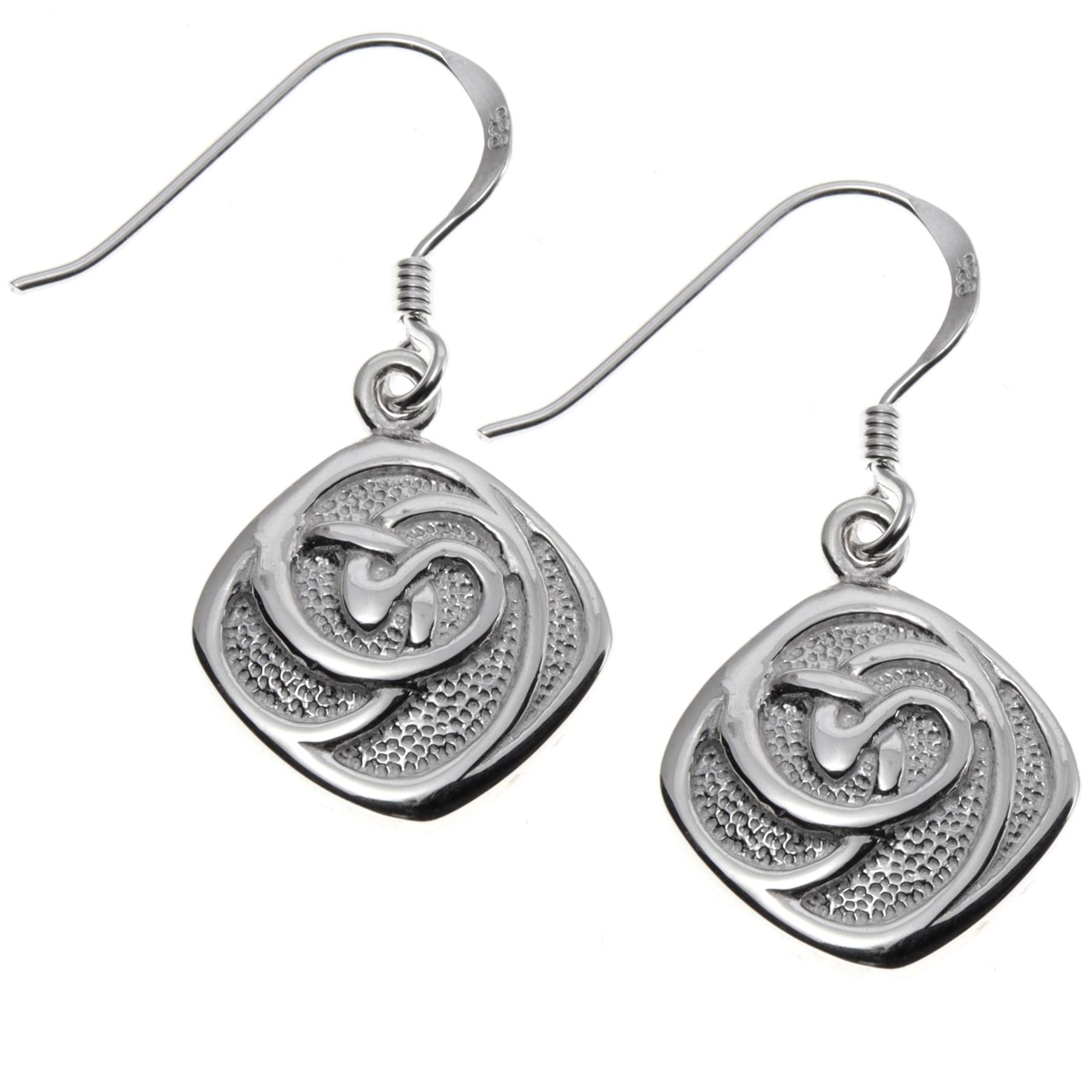 Alexander Castle Charles Rennie Mackintosh Rose 925 Sterling Silver Earrings for Women - Drop Earrings with Jewellery Gift Box - 15mm x 15mm