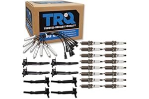 TRQ Ignition Coil and Spark Plug Kit 25 Piece Iridium Spark Plugs Compatible with 2018-2019 Ford F-250 Super Duty 2018-2019 F-350 Super Duty
