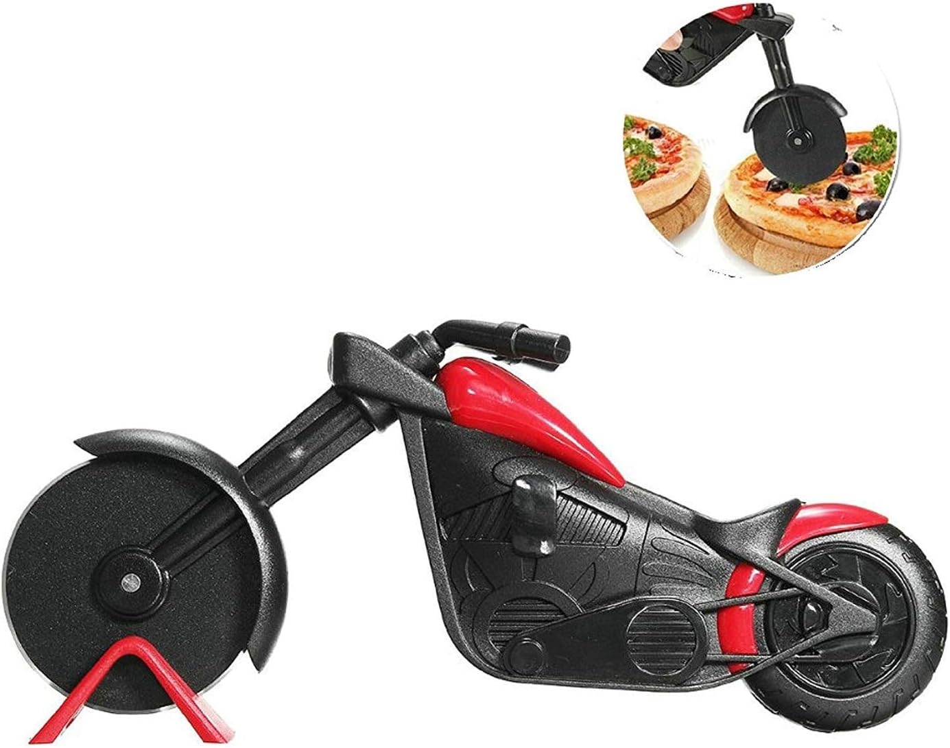 Pizza Cutter Motorcycle Stainless Steel Pizza Wheel Cutter Knife