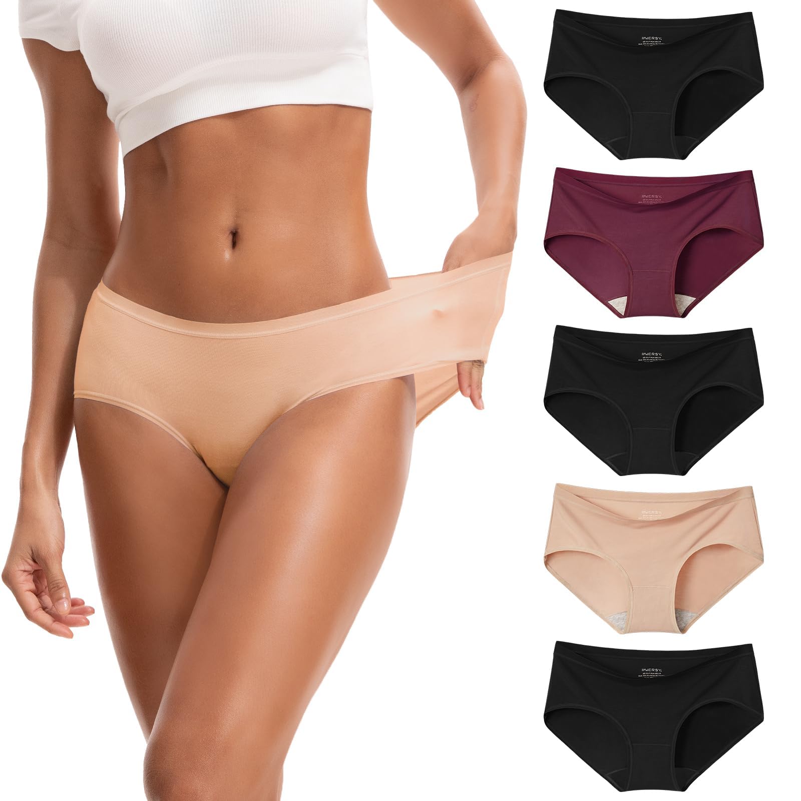 INNERSY Seamless Hipster Underwear For Women No Show Modal Panties Soft 