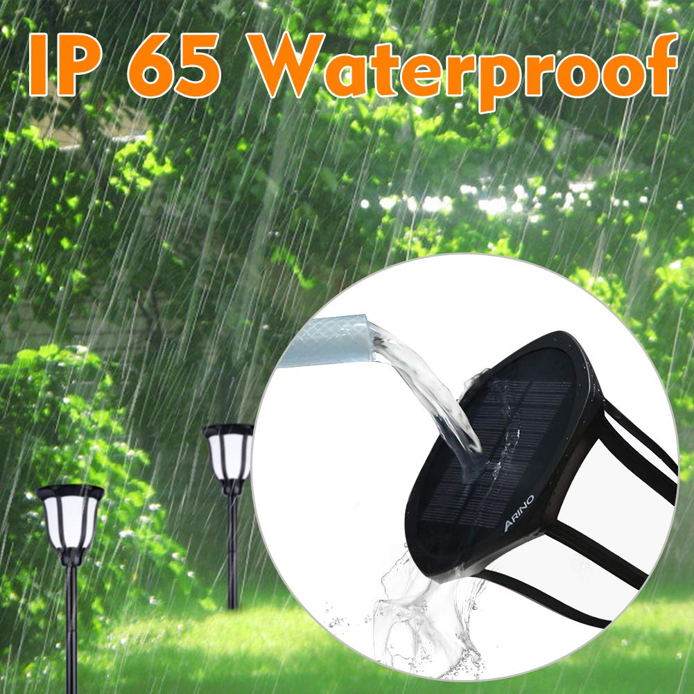 Solar Torch Flame Landscape Lights, ARINO 96LED 35Lumens Outdoor Solar Lights Waterproof Flickering Flames Effect Torches Lights for Garden Patio Deck Driveway Christmas Landscape Decoration, 2 Pack