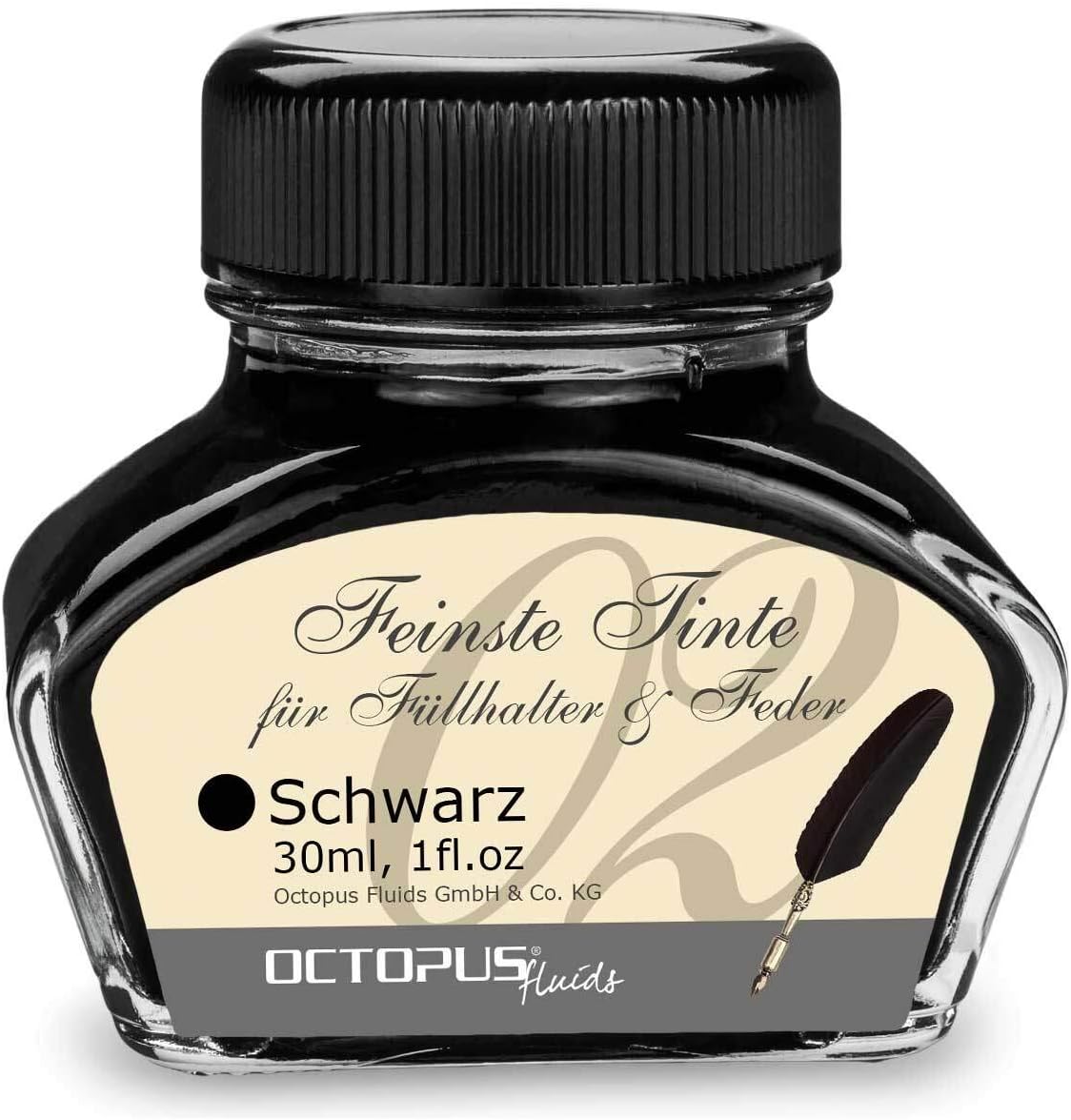 Octopus Finest Fountain Pen Ink Bottle ( 30 Milliliter ) - Black, 30 ml