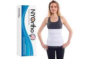 NYOrtho Abdominal Binder Lower Waist Support Belt - Compression Wrap for Men and Women MADE IN USA (30" - 45") 4 Panel - 12"
