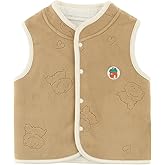 POBIDOBY High Thick Baby Vest for Girls&Boys, Button Down Purcotton Toddler Cardigan Girl&Boys for Spring&Fall&Winter