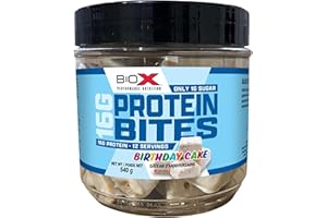 BioX Protein Bites | Bite-Sized & Shareable On-the-Go Snack | 16g Protein, 1g Sugar | High Fibre & Low Sugar | 12 Servings, 5