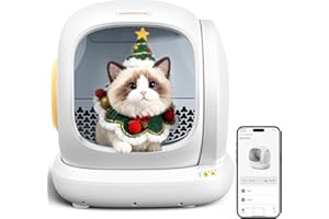 MeoWant Self-Cleaning Cat Litter Box, 75L Extra Large Open Automatic Cat Litter Box for Multi Cats, Integrated Safety Protection/APP Control/Odor Removal Smart Box with Mat & Liner