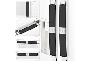 ELCOOR Refrigerator Door Handle Covers, Set of 6, Keep Your Kitchen Appliance Clean from Food Stains, Smudges, Drips, Oil, Washable and Form-Fitting, Protector for Fridge, Ovens, Dishwashers (Black)