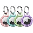 【4 Pack】 MOLOSLEEVE Airtag Holder Air Tag Case with Keychain, Anti-Scratch Airtags Key Chain for Apple Air Tags, Airtag Accessories for GPS Item Finder Tracker, Multicolor
