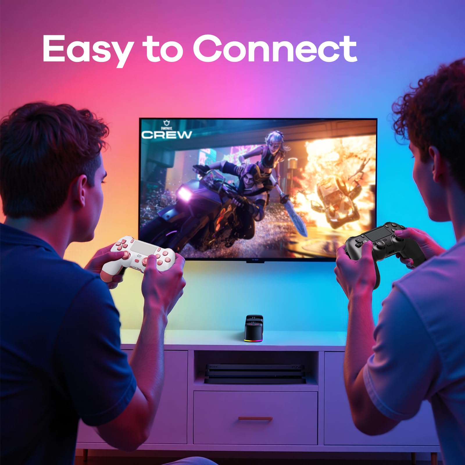 AROEVEIB 2 Pack Controller with Charger Dock for PS4 Wireless Game Controller, with LED Charging Dock Station, 2 USB Cable