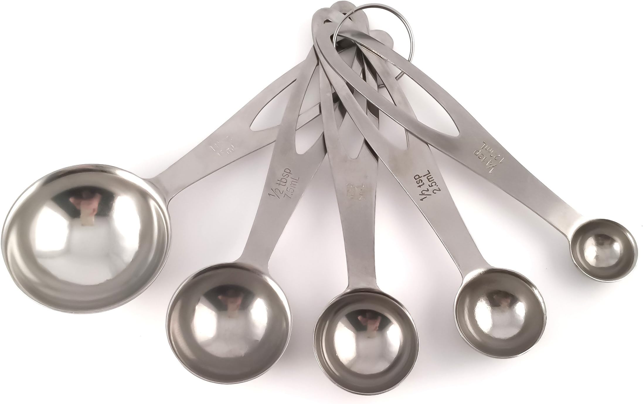 Stainless Steel Measuring Spoons, 5 piece set, Chef Quality - Koem Designer Series