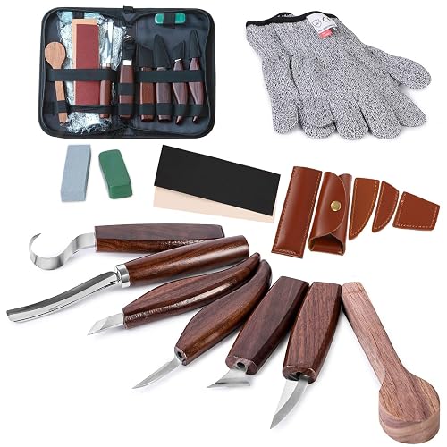 Sttargxing Wood Carving Kit with 6pcs Whittling Knives,Trimming Knife ...