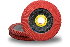 WA GRINDER WA 3PACK - 5 inch x 7/8 in VSM Ceramic 80# Curved Edge Flap Disc for Fillet Weld, Curve Radial Type, Angle Grinder Sanding Disc, High Density Abrasive Flap Wheels, 5" GRIT 80