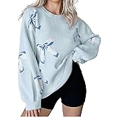 Libsorge Womens Valentine Bow Sweater 2026 Valentines Day Trendy Cute Oversized Long Sleeve Pullover Sweaters