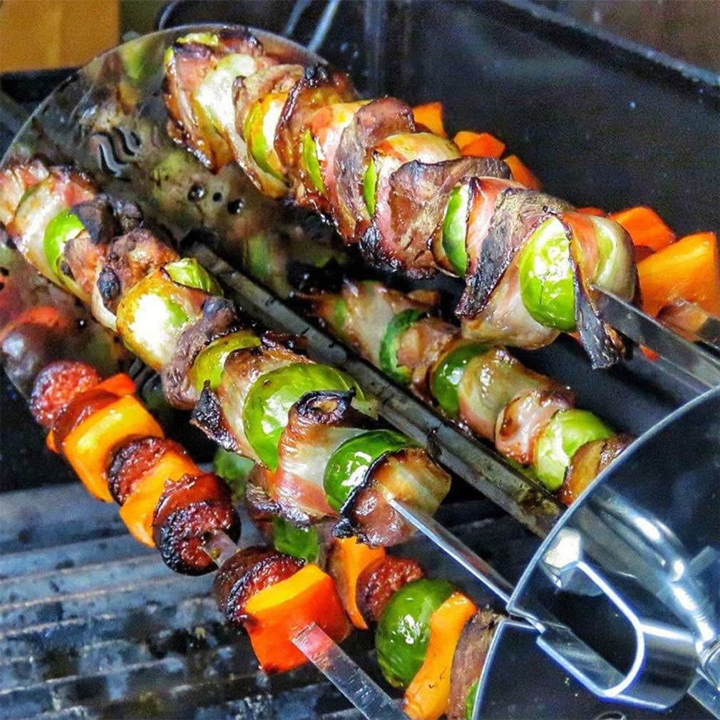 onlyfire Stainless Steel Rotating Skewer System Fits for Most Rotisserie Grill : Garden & Outdoor