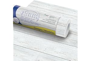 Fadeless Bulletin Board Paper, Fade-Resistant Paper for Classroom Decor, 48” x 12’, White Shiplap, 1 Roll