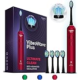 Wagner Stern VibroWave Plus Oscillation & Vibration Sonic Electric Toothbrush with 4 Brush Heads. IPX7 Waterproof.