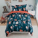 Woodland Animal Kids Bedding Set for Boys, Ultra Soft Microfiber Comforter Set Full Size 4-Pieces, Comforters Bed Sets for Kid Tween Teen Bedroom Decor