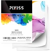 White Alcohol Ink Paper - 25 Sheets Pixiss Heavy Weight Art Paper for Alcohol Ink &amp; Watercolor - Extra Smooth Synthetic Paper A4 5x7 inches, 300gsm