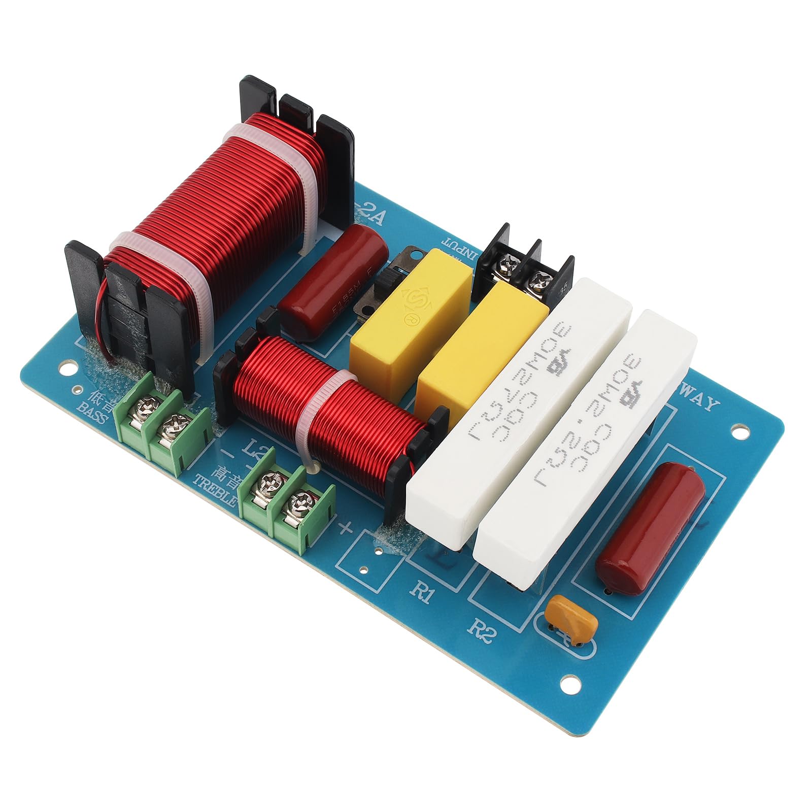 DriSentri 2 Way Crossover for Speaker, 450W 4-8 Ohm, 2 Way High-Low Frequency Divider, HiFi Speaker Crossover