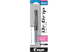 PILOT Dr. Grip Limited Refillable & Retractable Gel Pen, Fine Point, Black, Single Pen - Ideal for School, Journaling & Office Writing