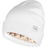 Satin Lined Beanie for Women Men, 3-Layer Warm Slouchy Winter Hat, Valentines Day Gifts for Him Her, Gift Box Card Included