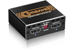 CORSAHD 8K@60Hz 4K@120Hz HDMI 2.1 Splitter 1 in 2 Out,48 Gbps,HDCP 2.3,Supports VRR,ALLM,HDCP Bypass,EDID,Duplicate/Mirror/Copy,Downscale,HDR,Dolby Vision Atmos,Soundbar,Capture Card,Graphics Card