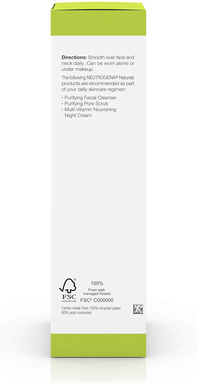 Neutrogena Naturals Multi-Vitamin Nourishing Daily Face Moisturizer with Antioxidant Bionutrients & Vitamins B, C & E, Non-Comedogenic & Sulfate-, Paraben-, Phthalate- & Dye-Free, 3 fl. oz: Beauty