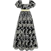 Mikan Tsumiki Regency Dresses for Women 1800s Elegant Embroidery Empire Waist Dress