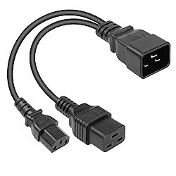 SinLoon IEC 320 C20 to C13+C19 Power Cord,C20 Male