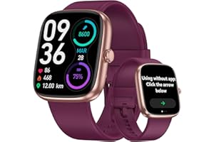 DAVIKO Fitness Tracker Senior Friendly No App/Phone Required, 1.83'' HD Touchscreen, Waterproof Fitness Watch with Heart Rate