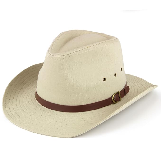 Hawkins breit Stetson Hut mit Lüftung Löcher schwarz oder beige