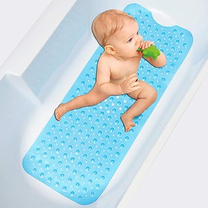 Bath Mat Extra Long Non Slip Suction Cups Best Luxury Durable And Stylish In Bath Mats Mildew Resistant Bathtub Mats With Modern Design Quality Suction Cups With Drain Holes Machine Washable Amazon Co Uk