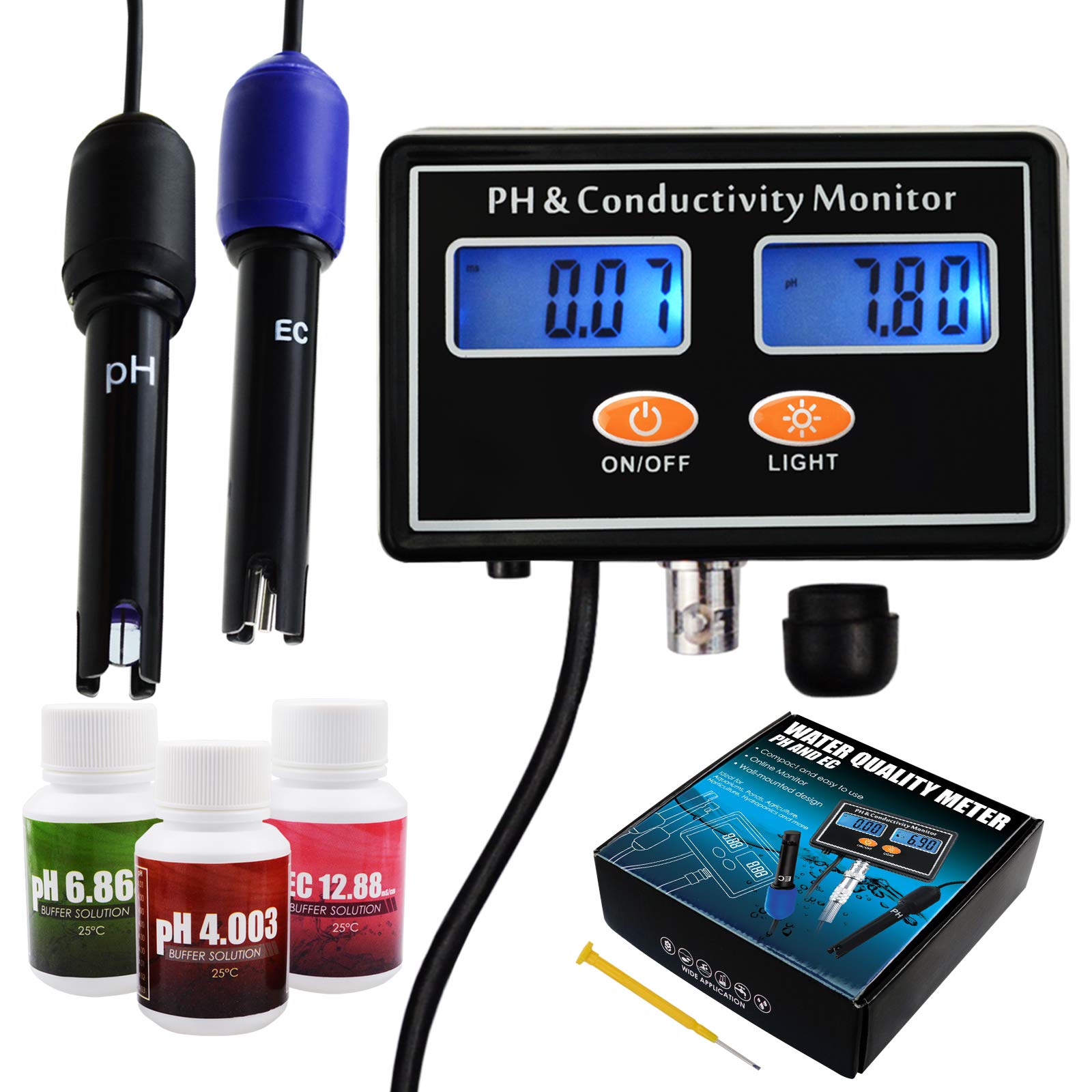 pH/EC Conductivity Meter with ATC Water Quality