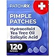 PatchRx Pimple Patches Salicylic Acid (120 Pack), Salicylic Acid Pimple Patches - Zit Patch and Pimple Stickers - Dots for Pi