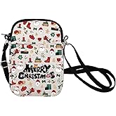 BNQL Merry Christmas Crossbody Bag Merry Christmas Gifts Christmas Messenger Bag Merry Christmas Sling Shoulder Bag Handbag, White