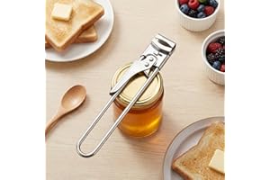 Adjustable Can and Jar Opener for Kitchen Use, Multifunction Bottle and Lid Opener Tool for Various Caps (silver,short)