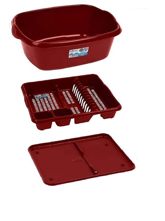 Plastic Large Kitchen Sink Set of 3 Rectangular Washing Up Bowl