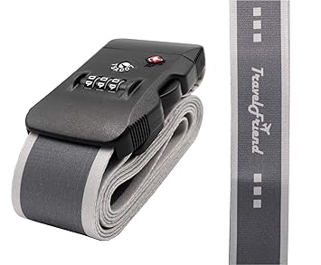 TravelFriend Kofferband - TSA Koffergurt mit Zahlenschloss - Gepäckgurt - Gepäckband - robust und längenverstellbar für siche