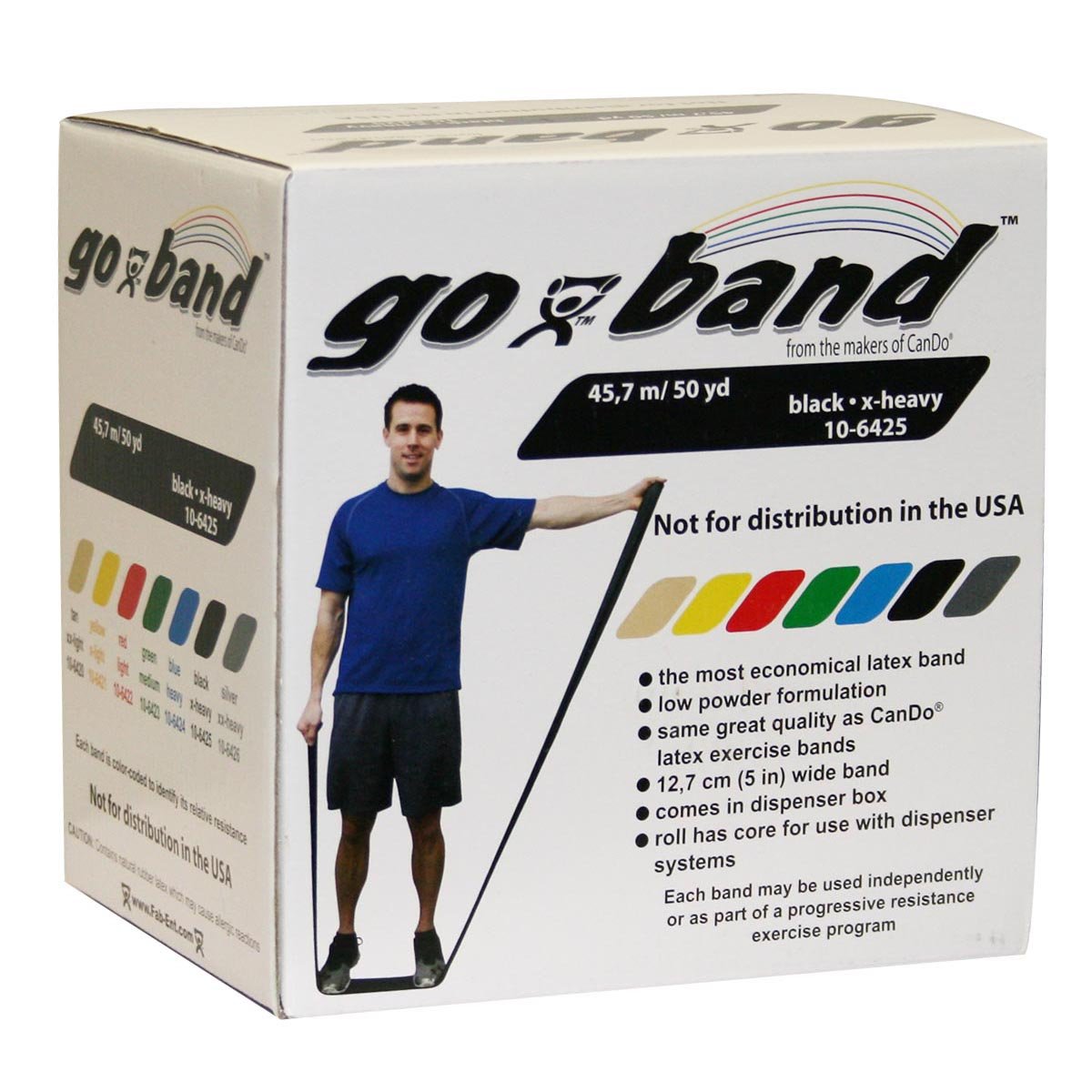 CanDo Resistance band / training band / gymnastics band - 45 m - black (very strong) - alternative to dumbbells — image 1