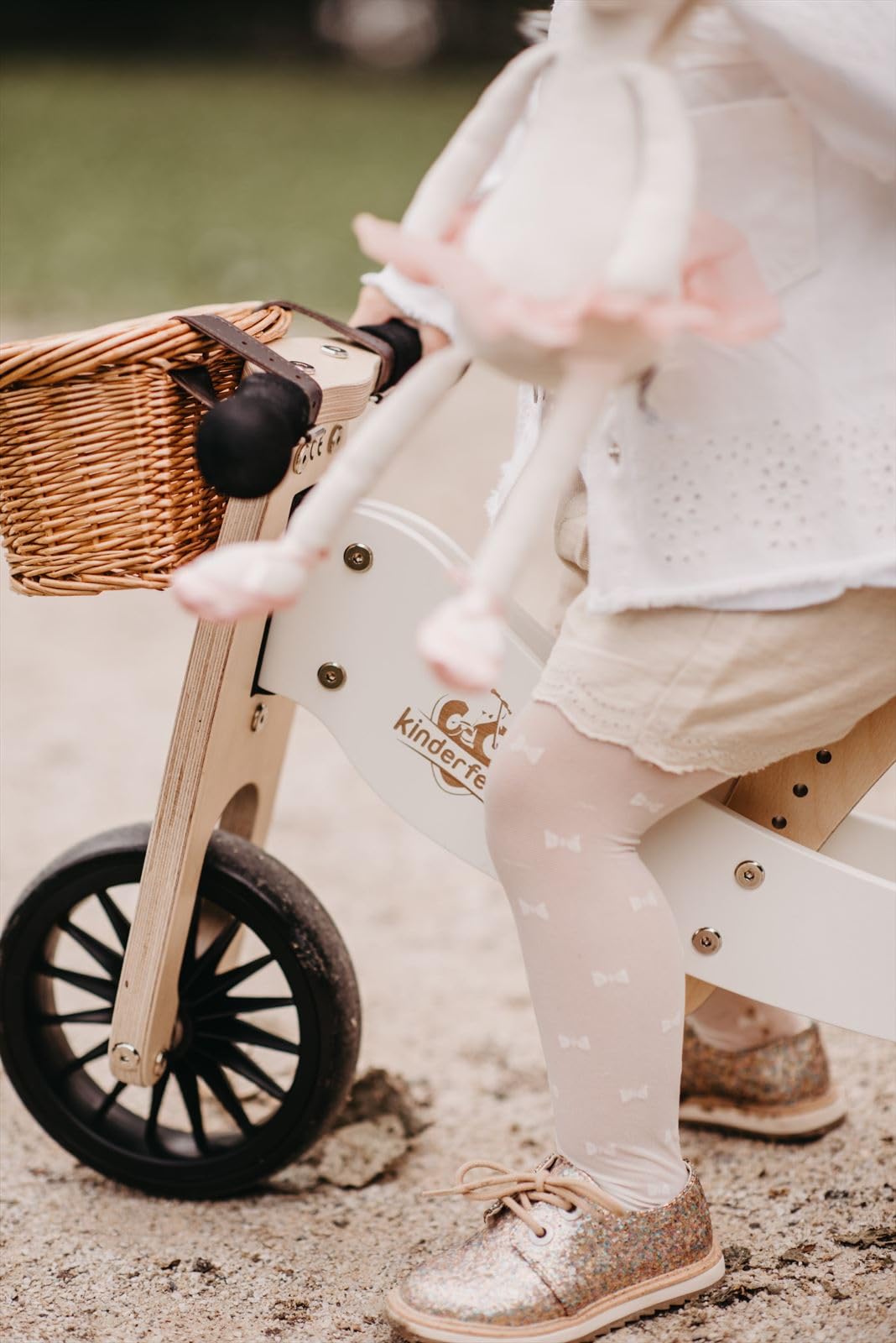 Kinderfeets New, Kids Tiny Tot Plus Balance Bike, Adjustable Seat, Puncture Proof Tires, Pedal-Free Training Bicycle for Children and Toddlers Ages 18 Months and up (White)