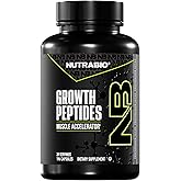 NutraBio Growth Peptides |Muscle Accelerator with DiLeucine & PeptiStrong | Peptides for Muscle Growth Men & Women- 28 Servings- 196 Capsules