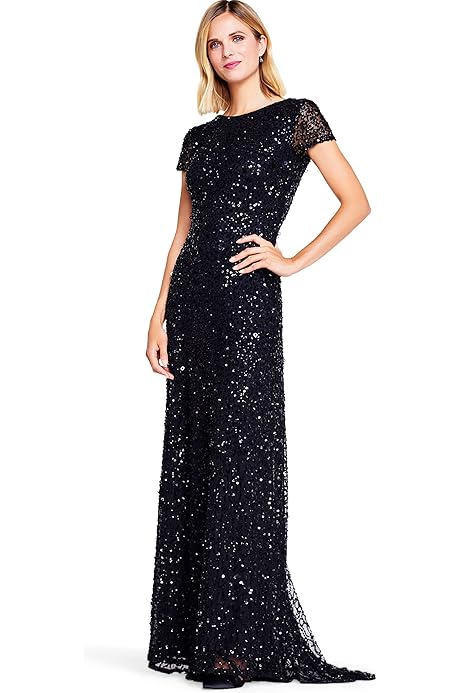 Amazon.com: Tadashi Shoji Bode Sequin Embroidered Lace and