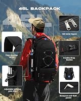 Besttravel 45L Travel Backpack Waterproof Laptop 17.3 Inch Rucksack Black view 4