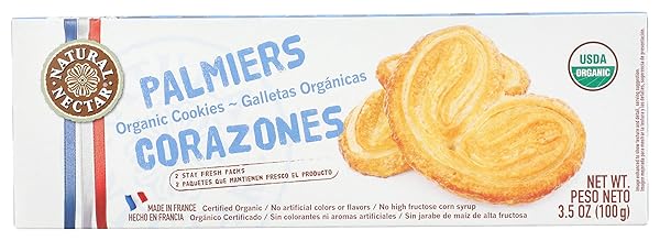 NATURAL NECTAR ORGANIC PALMIERS COOKIES, 3.5 OZ (PACK...