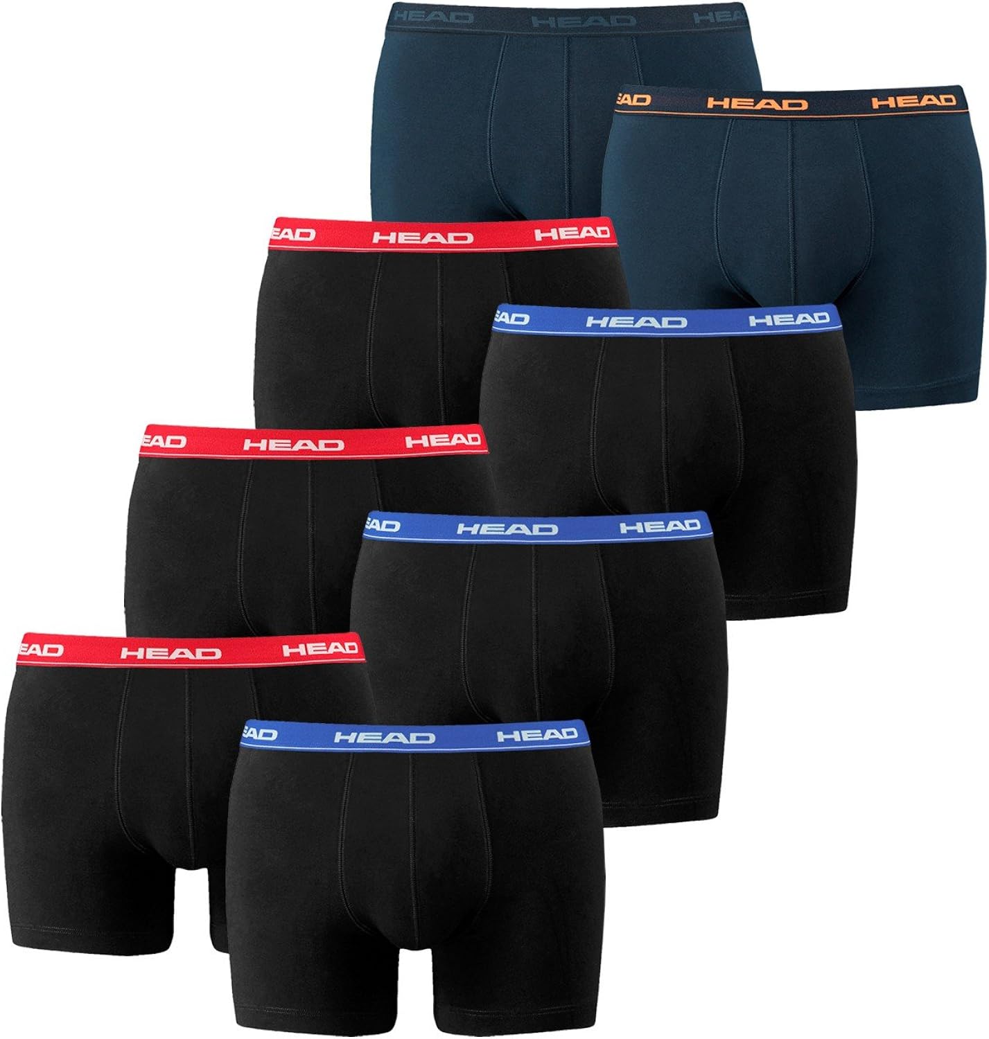 Boxer Pour Homme HEAD - Pack De 12, Coton élasthanne, Taille élastique, Doux Au Toucher