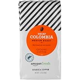 Amazon Fresh Decaf Colombia Ground Coffee, Medium Roast, 12 Ounce