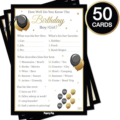 Buy Birthday Party Games Set Of 4 Activities 50 Cards Each 0 Total Birthday Party Supplies For Adults Online In Italy B07tdb8k