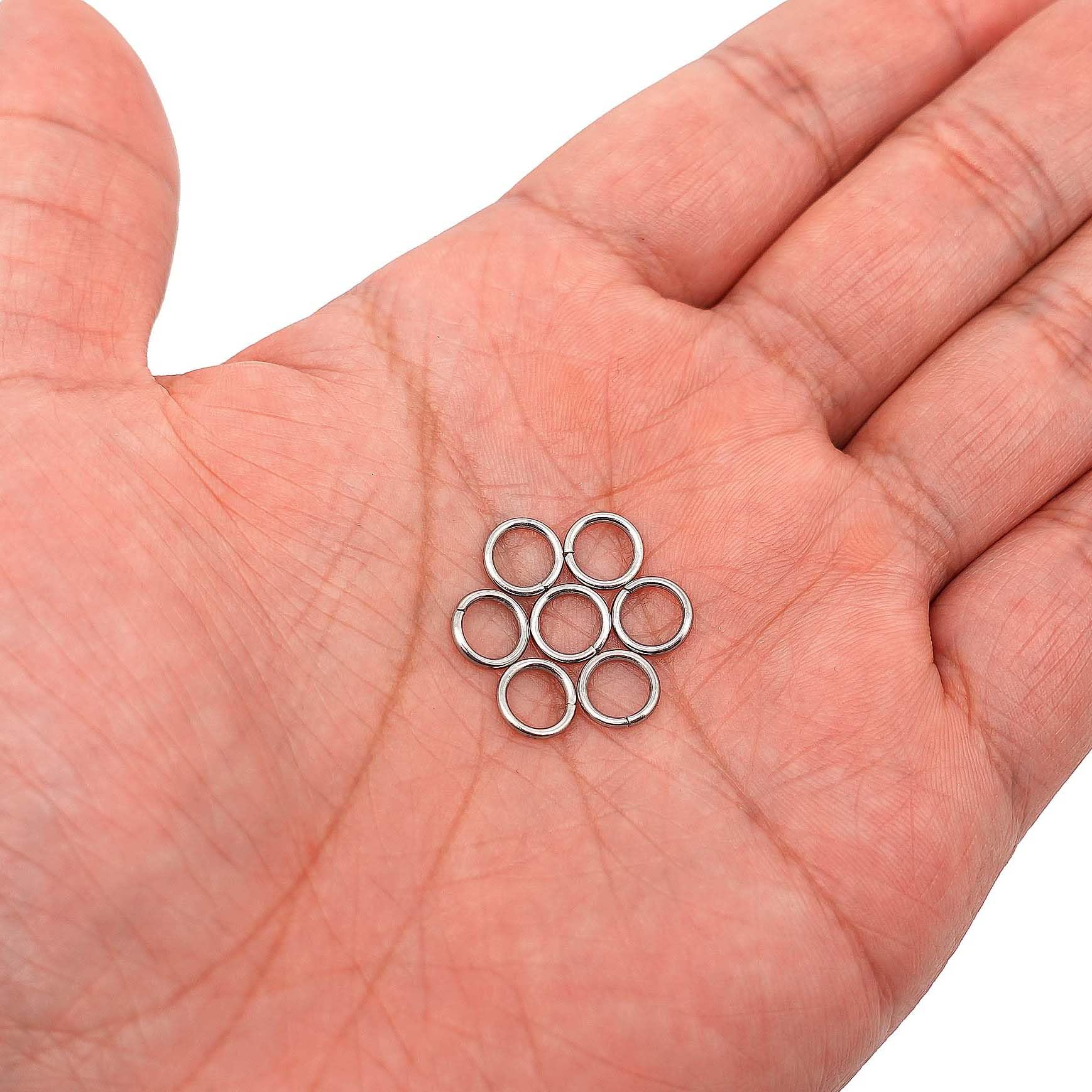 Photo 1 of THREENEST 500PCS 8mm 1.2mm Thickness 16 Gauge Stainless Steel Jump Rings, Unwelded Metal Round Strong Thick Craft Ring for Necklace Bracelet Keychain Chainmail Jewelry Making